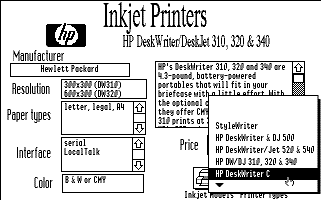 screenshot of IIGS printers